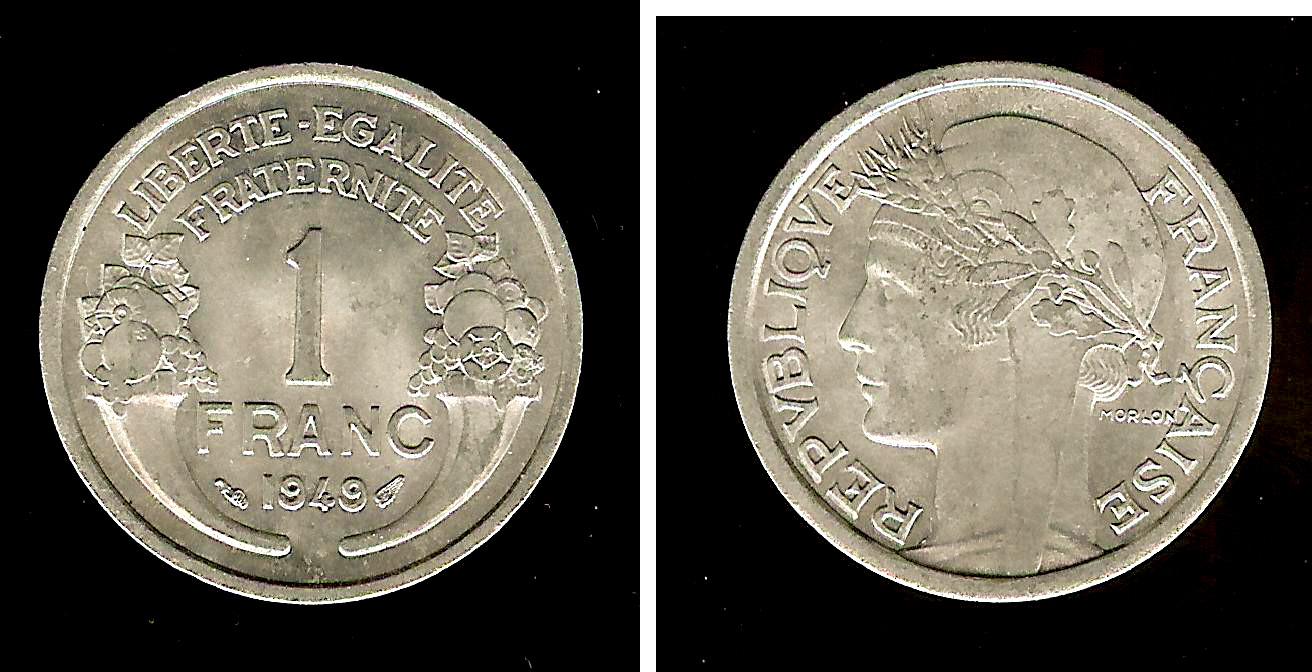 1 franc Morlon, légère 1949 SPL-